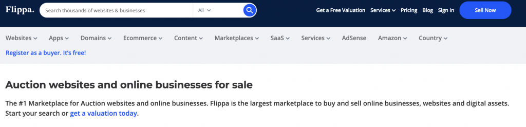 Flippa best auction website