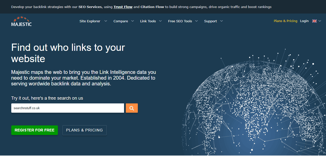 Majestic SEO backlink checker