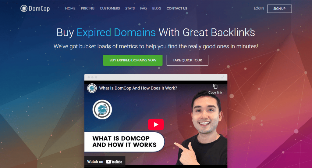 Find and buy expired domains with Domcop