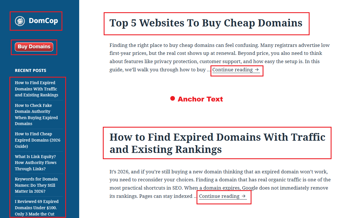 What is Anchor text