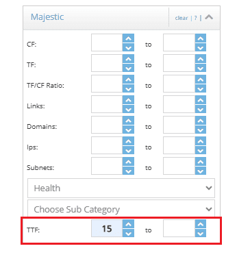 Setting a minimum Topical Trust Flow of 15